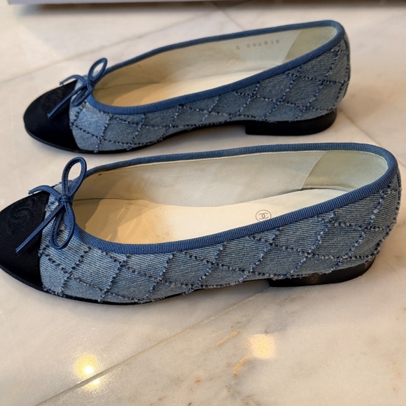 CHANEL Denim Quilted Ballet Flats 36 1/2 - Picture 3 of 10
